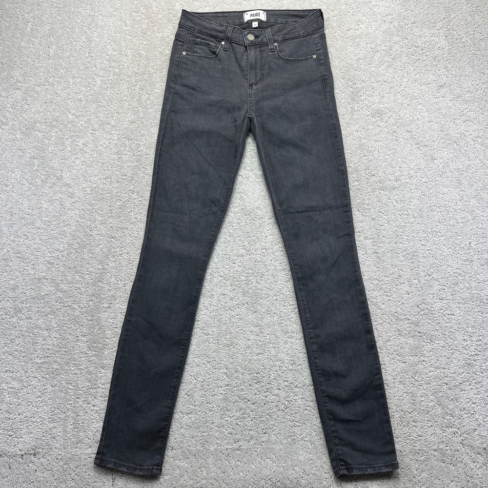PAIGE Jeans Womens Size 26 Gray Dark Wash Stretch Denim Skyline Skinny Slim Fit